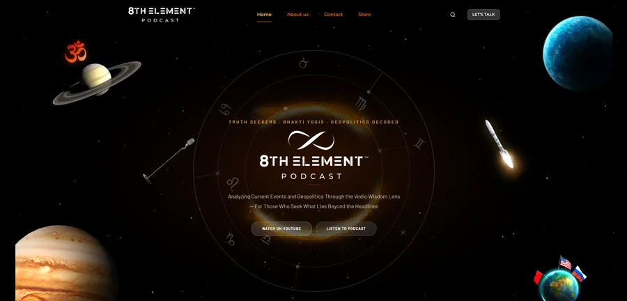 8th Element Podcast Website Screenshot