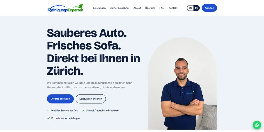 Reinigungsexperten Website Screenshot