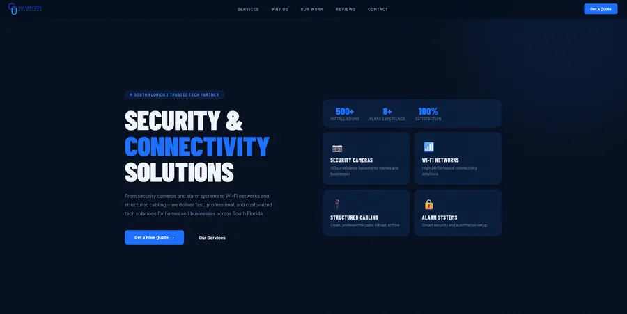 G & U All Services Website Screenshot