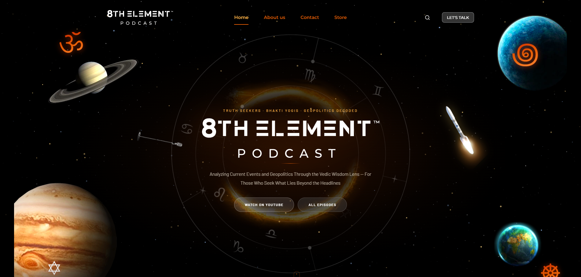 8th Element Podcast Website Screenshot