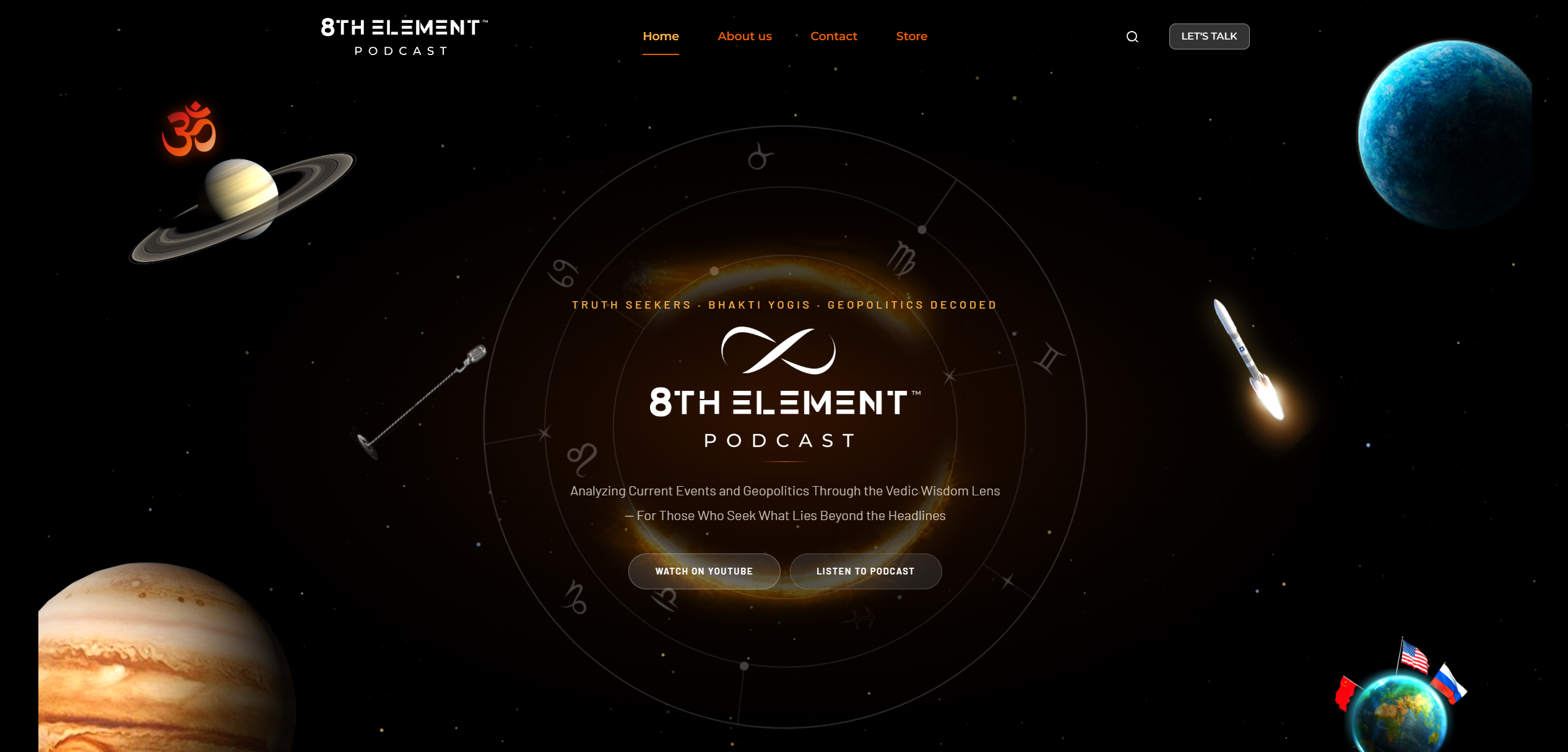8th Element Podcast Website Screenshot