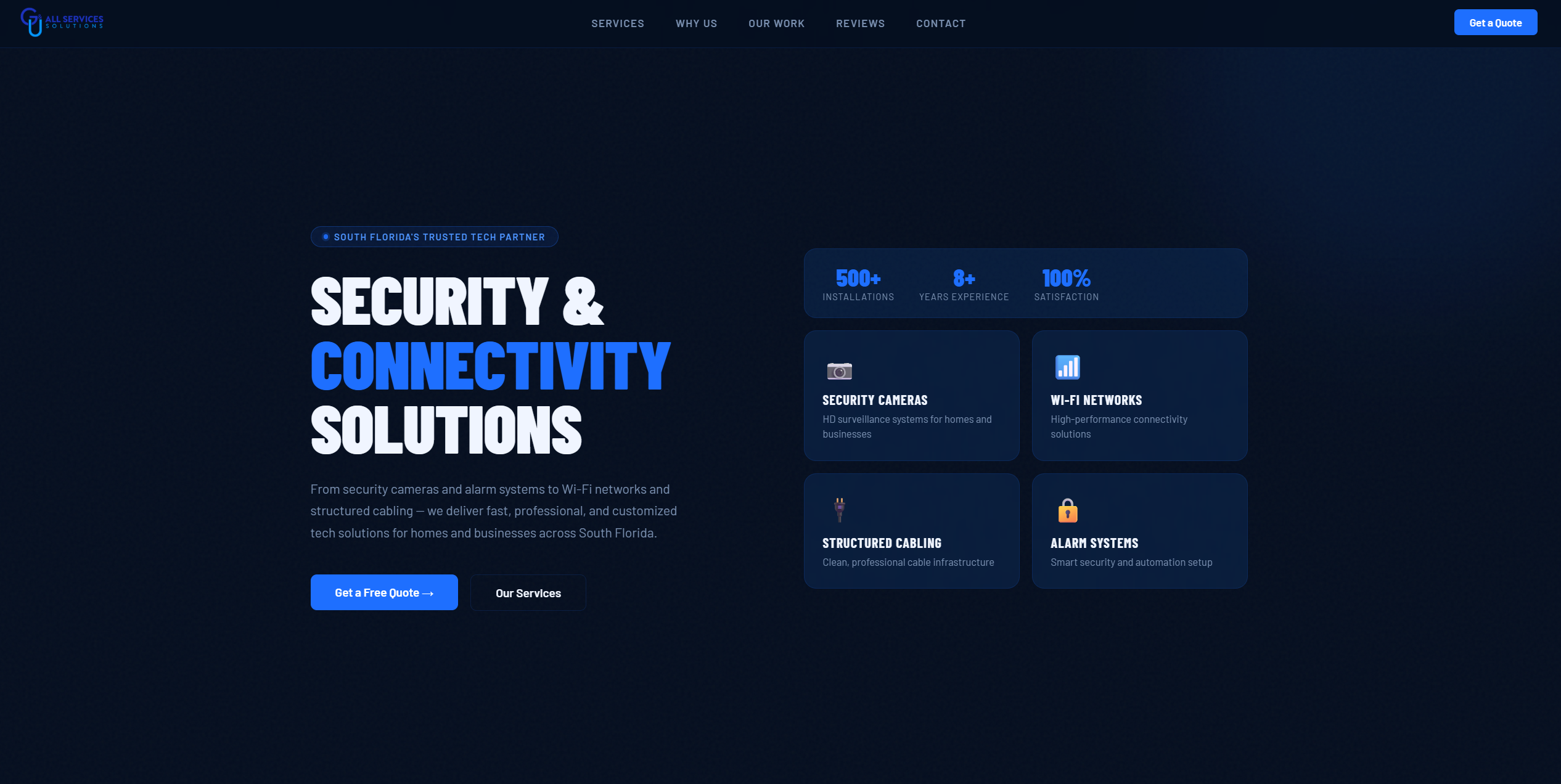 G & U All Services Website Screenshot